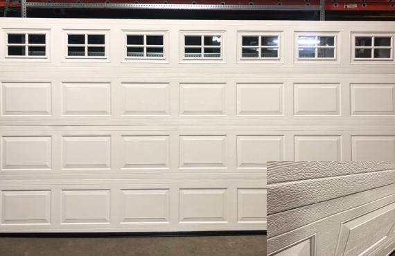 White, raised panel with colonial windows top section, MINOR dent section #2