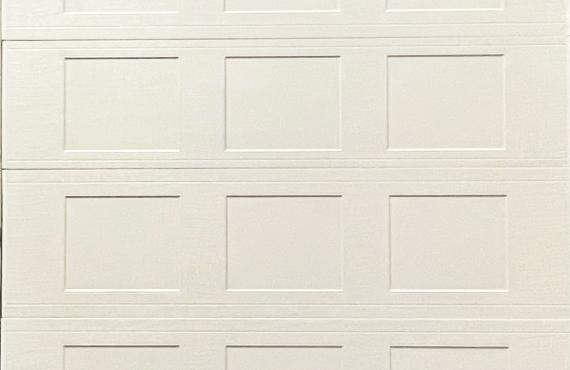 White garage door, no windows