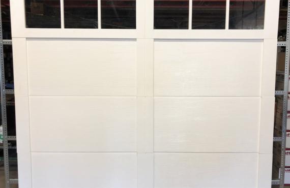 white door with square windows