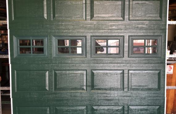 hunter green door with windows